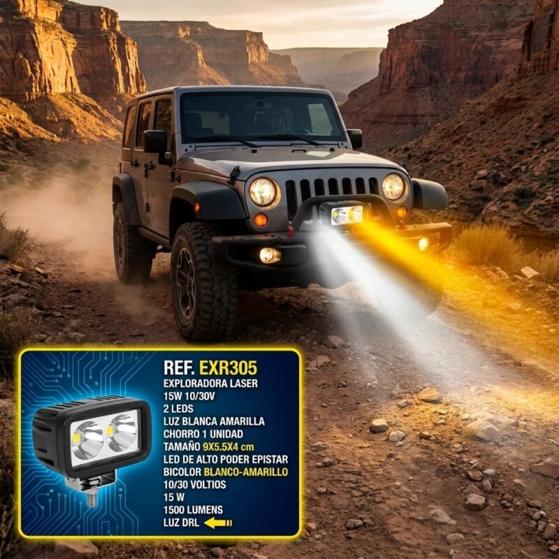 Exploradora Laser LED 15W Bi-Color con DRL