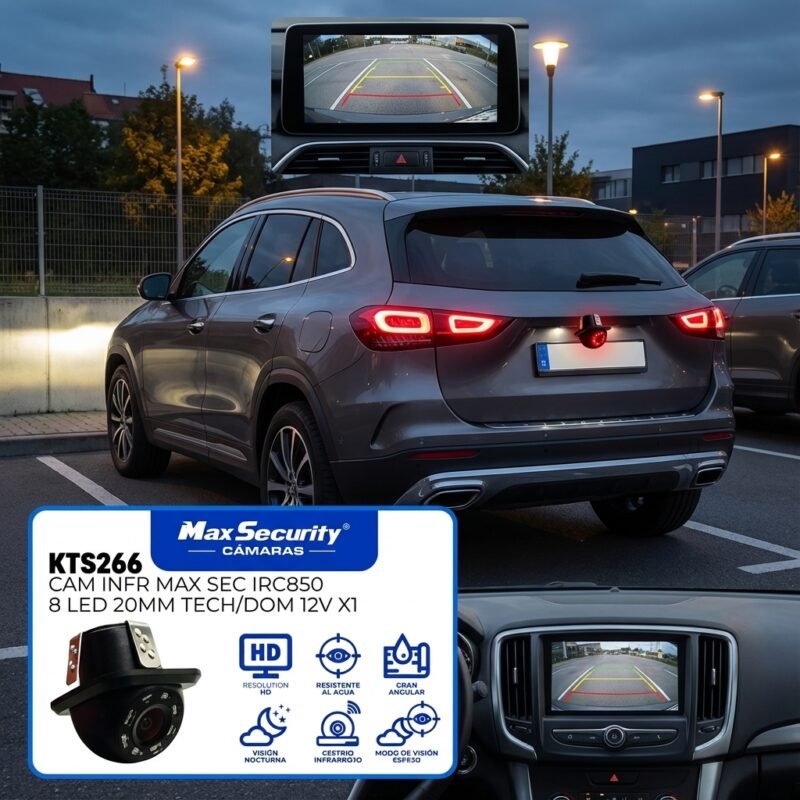 Cámara Reversa Tipo Domo 8 LED Infrarroja HD
