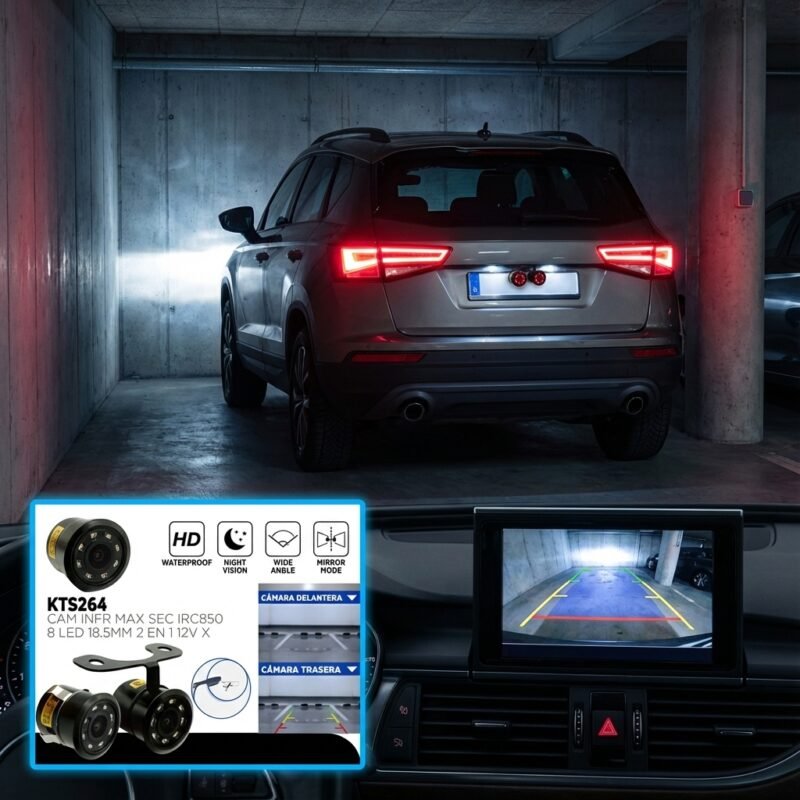Cámara Reversa Infrarroja HD 8 LED 2 en 1