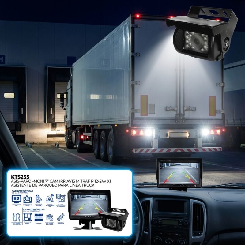 Kit Cámara y Monitor 7 Pulgadas para Camión 12-24V