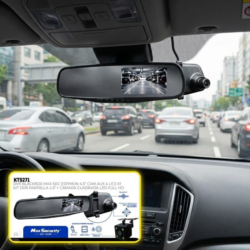Kit Espejo DVR 4.5" Doble Cámara Full HD