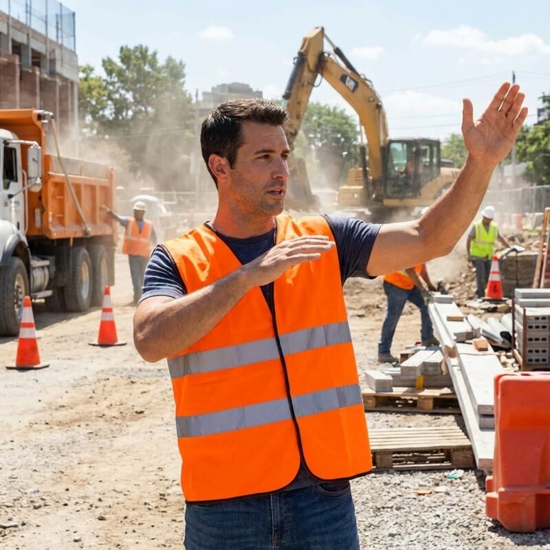 KTV123 CHALECO NARANJA REFLECTANTE 4 BANDAS REFLECTIVAS 5CM