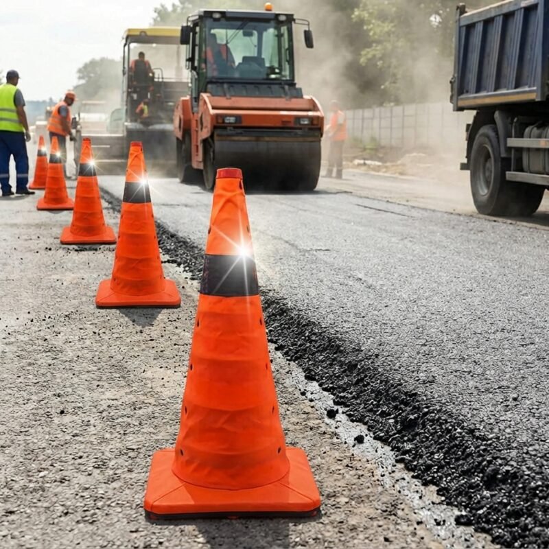 KTS050 SEÑAL CONO REFLEC PLEG B/CUADR 45 CM X1